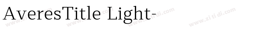 AveresTitle Light字体转换